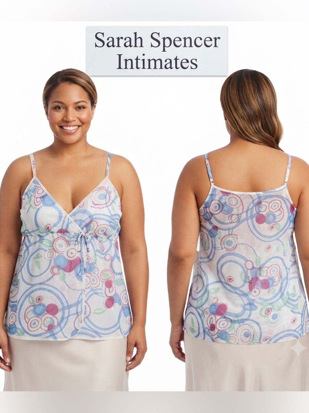 Sarah Spencer Intimates Wrap Front Sheer Top 1X NWT
